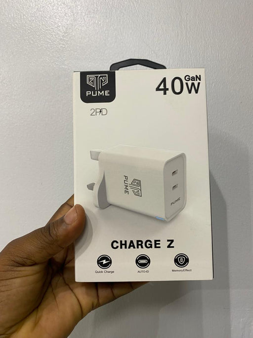 PUME Charge Z 40W Dual Port GaN Adapter tekkas-store